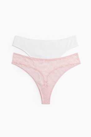 H&M 2er-Pack Tangas - Pink