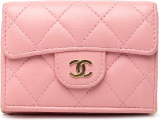 Chanel Pink Leather Wallet (Tri-Fold) (Pre-Owned)
