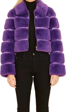 Dolce Cabo Fleur Zip Up Jacket In Purple