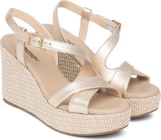 Nero Giardini Slingback Platform Wedge Sandal in Gold at Nordstrom, Size 11Us