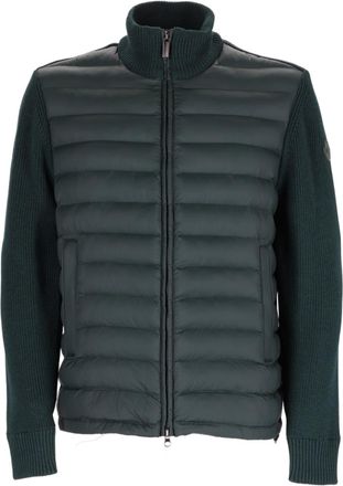 Colmar Green Quilted Front Ribbed Down Jacket