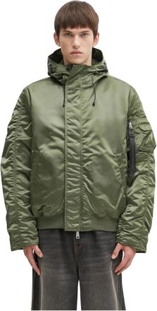 Alpha Industries N-2B Base Hooded Bomber Jacket - Heren - Zomerjassen - Groen - XL - Leer - Jassen