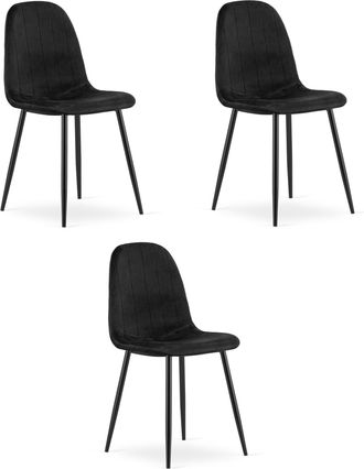 OEM Silla Padva - Terciopelo Negro / Patas Negras X 3