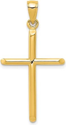 Diamond2Deal 10k Gold Tubular Cross Pendant