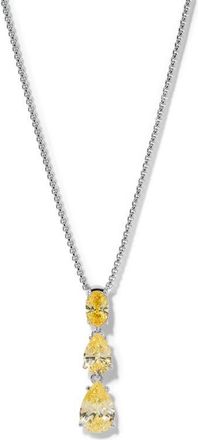 Nadri Crystal Pendant Y-Necklace in Yellow/Rhodium at Nordstrom