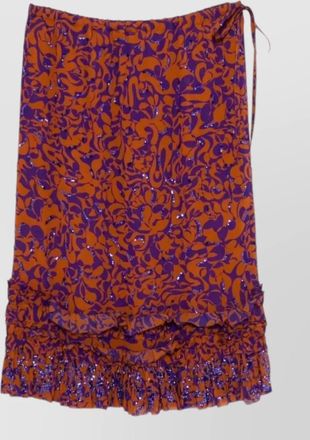 Dries Van Noten wrap skirt knee length vibrant embroidery