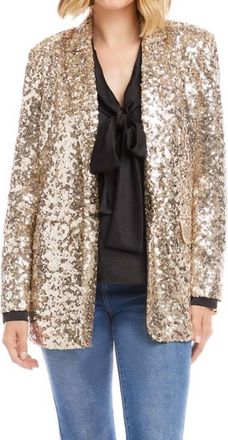 Karen Kane Sequin Blazer In Champagne