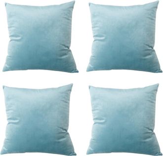 OEM Juego De 4 Fundas De Almohada Cterwk, Fundas De Coj&iacute;n Decorativas Cuadradas De Color Liso, Gruesas Y Extra Suaves De Terciopelo, Adecuadas Para Sof&aacute;s,