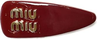 Miu Miu Fermaglio con logo - Rosso