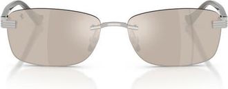Ferrari 58mm Pillow Sunglasses in Silver Brushed /Clear at Nordstrom