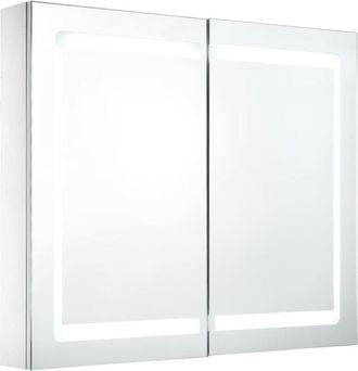 vidaXL Mueble de baño con espejo led 80x12,2x68 cm Vidaxl
