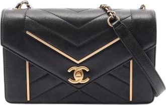 Chanel Pre-owned Vintage Cross Body Bag - Dames - Vintage Schoudertas - Zwart - ONE Size - Leer - Vintage