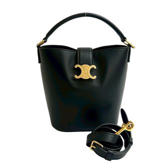 Celine Black Leather Handbag Shoulder Bag Tote Bag (Pre-Owned)