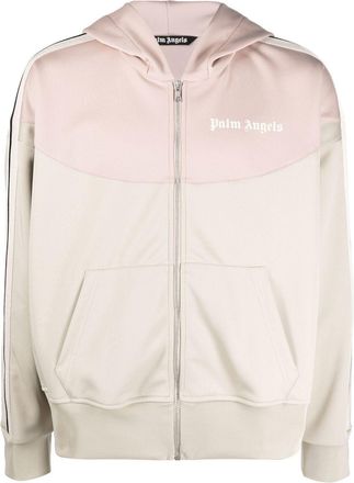 Palm Angels panelled hooded track jacket - men - Polyester - S - Neutrals