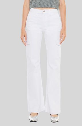 Kancan Marilyn High Rise Wide Flare Jeans in White at Nordstrom, Size 29