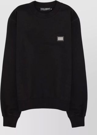 Dolce & Gabbana sweatshirt logo patch ribbed cuffs hem