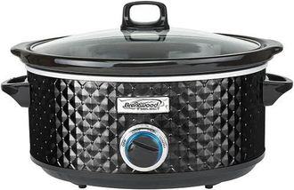 Brentwood 3.5QT Diamond Pattern Slow Cooker in Black at Nordstrom