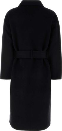 Anine Bing Womens Dylan Coat Black Wool Cashmere