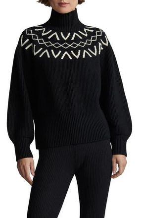 Varley Marcie Fair Isle Mock Neck Sweater in Black at Nordstrom Rack, Size X-Small