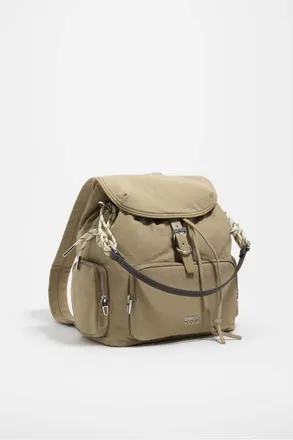 Bimba & Lola Nylon Multi-Pocket Backpack in Light Khaki at Nordstrom