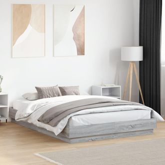 vidaXL Giroletto Con Luci Led Grigio Sonoma 140x200 Cm - Vidaxl