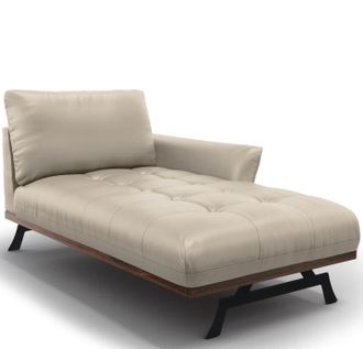 CXL by Christian Lacroix Echtleder Designer Chaiselongue Olivier, Hellgrau