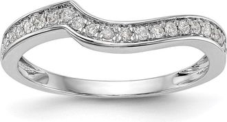 Diamond2Deal 14k White Gold Lab Grown Diamond Wedding Band Ring 0.22Ct Clarity- VS Color- G-H