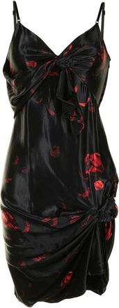Alexander Wang Draped Satin Floral Print Mini Dress Size S
