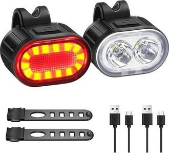 OEM Luz Para Bicicleta Recargable Por Usb, Resistente Al Agua Con Certificaci&oacute;n Ip65, Potente Iluminaci&oacute;n Led Delantera Y Trasera Para Bicicletas Y Bicicl