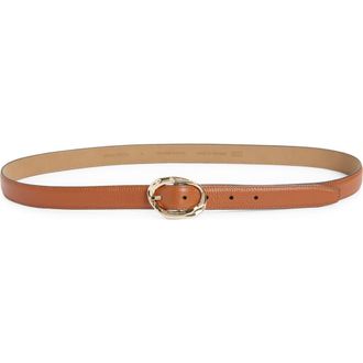 Nordstrom Cora Slim Leather Belt in Rust Bisque- Gold at Nordstrom, Size X-Large