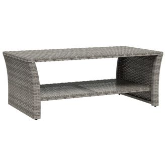 vidaXL Mesa De Centro Rat&aacute;n Sint&eacute;tico Gris 100x50x40 Cm Vidaxl