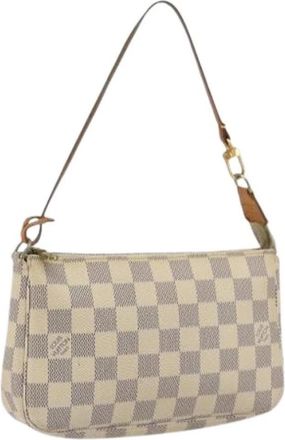 Louis Vuitton Pre-owned Pouch - Dames - Vintage Schoudertas - Beige - ONE Size - Leer - Vintage