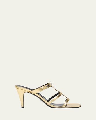 Gucci Horsebit Metallic Leather Stiletto Sandals