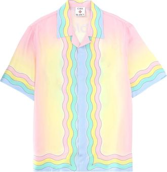 Casablanca For The Love Of Dance Cuban Collar SS Shirt - Heren - Korte mouwen Overhemden - Veelkleurig - S - Overhemden