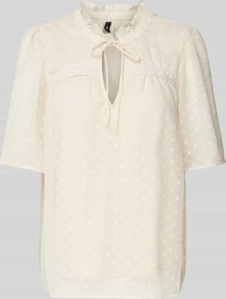 Vero Moda Regular Fit Bluse mit Spitzendetail Modell LEAH in Offwhite, Gr&ouml;&szlig;e M