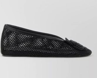 Ganni mesh flower ballerina shoes