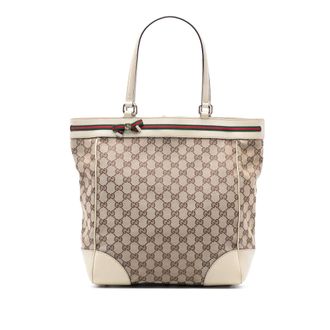 Gucci Pre-owned Womens Gg Canvas Mayfair Tote - Ivory Textile - One Size