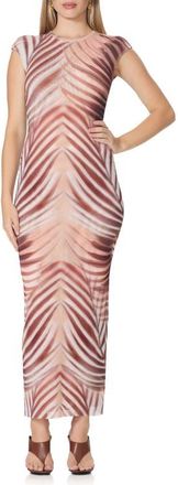 AFRM Mylo Print Mesh Maxi Dress in Kissing Palms at Nordstrom, Size X-Large