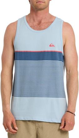 Quiksilver Tijuana Stripe Cotton Tank in Skyway at Nordstrom, Size Xx-Large