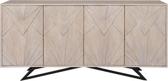 Global Interiors Massivholz Design Sideboard Metropol mit 3D-Effekt