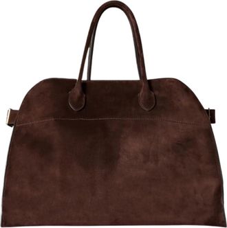 Generic Womens Luxury Suede Tote Bag - Large Designer-Inspired Handbag - Fashionable Top Handle Work Bag - Hobo Tote, Brown Suede 15 Inches