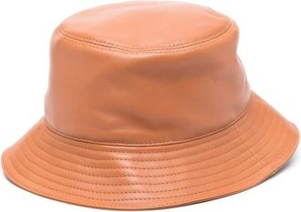 Loewe Anagram-embossed hat - women - Calf Leather - 57 - Brown
