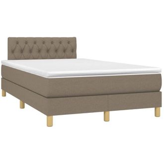 vidaXL Cama Box Spring Con Colch&oacute;n Y Led Tela Gris Taupe 120x190 Cm Vidaxl
