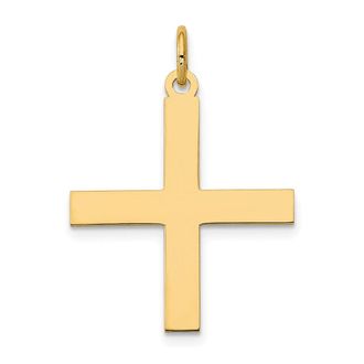 Diamond2Deal 14k Yellow Gold Laser Designed Greek Cross Pendant