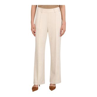 Nukus Jill Broek Suedine - Dames - Wijde Broeken - Beige - M - Polyester - Broeken