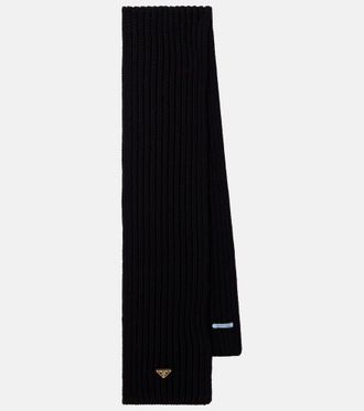 Prada Ribbed-knit virgin wool scarf