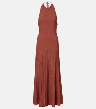 Faithfull The Brand Vestido largo en mezcla de algod&oacute;n plisado