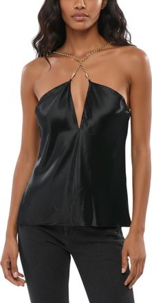 Ferragamo Black Solid Halter Neck Top