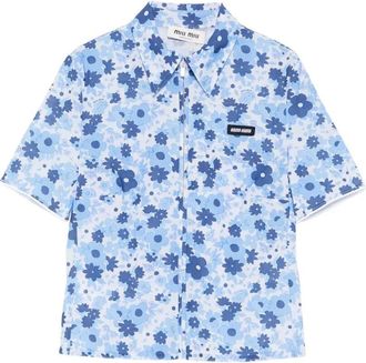 Miu Miu Cropped Printed Shirt
