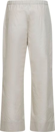 Max Mara Womens Straight-Leg Trousers Smmargento White Poplin Cotton